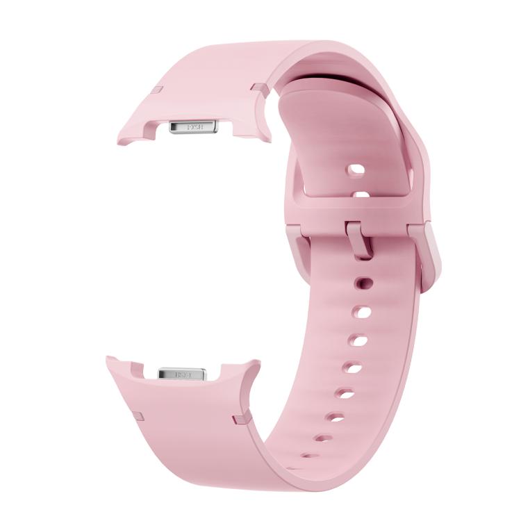 For Samsung Galaxy Watch8 40mm Diamond Bezel and Solid Color Stitched Silicone Watch Band(Light Pink Silver) - free shipping - PMC TechLife - Order now!