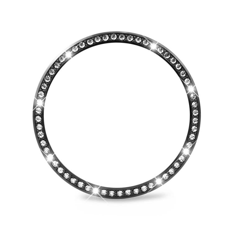 For Samsung Galaxy Watch8 40mm Diamond Bezel and Solid Color Stitched Silicone Watch Band(Gray Black) - free shipping - PMC TechLife - Order now!