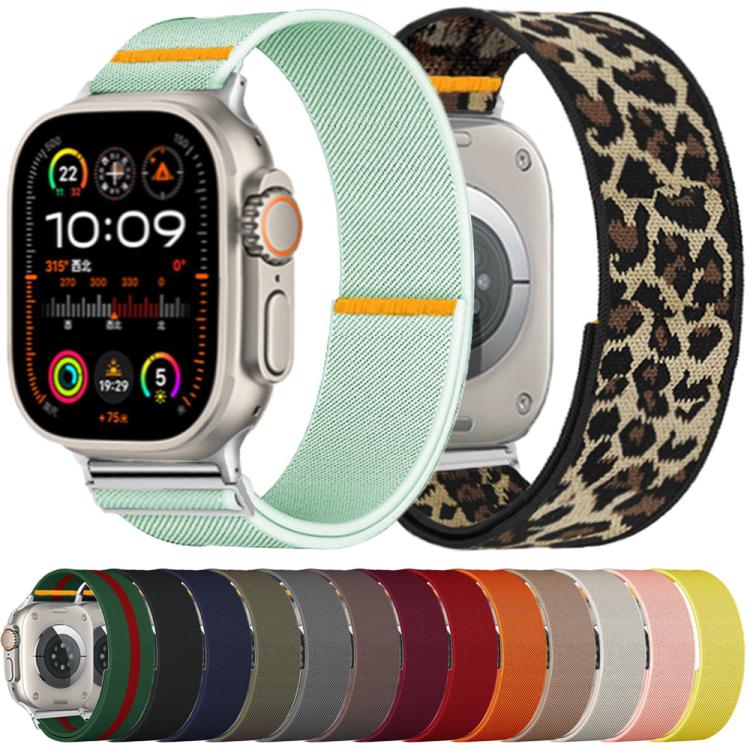 For Apple Watch 46mm / 49mm / 45mm / 44mm Adjustable Single Loop Elastic Nylon Watch Band(Pink) - free shipping - PMC TechLife - Order now!
