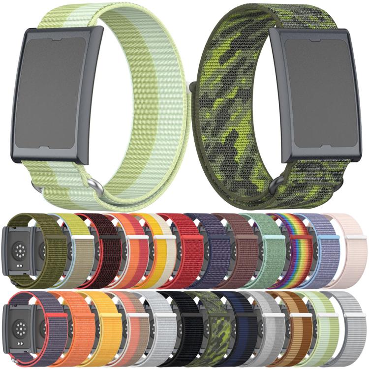 For Amazfit Helio Strap Metal Ring Two Sections Nylon Hook and Loop Fastener Watch Band(Teak Pink) - free shipping - PMC TechLife - Order now!