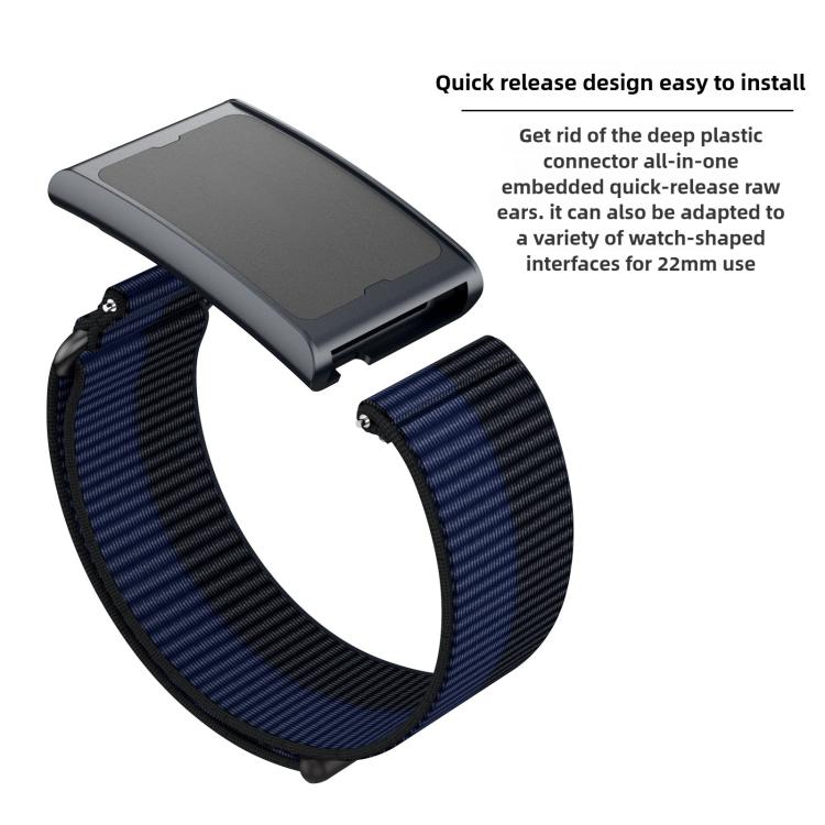 For Amazfit Helio Strap Metal Ring Two Sections Nylon Hook and Loop Fastener Watch Band(Red Black) - free shipping - PMC TechLife - Order now!