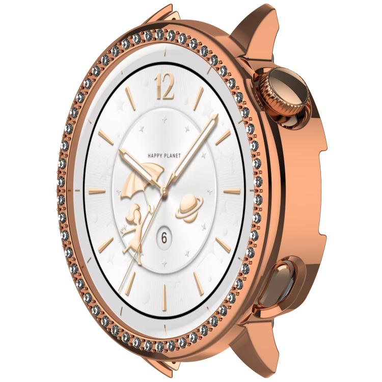 For OnePlus Watch 3 43mm Single Row Diamond Half Coverage Hollow PC Watch Protective Cover(Rose Gold) - free shipping - PMC TechLife - Order now!