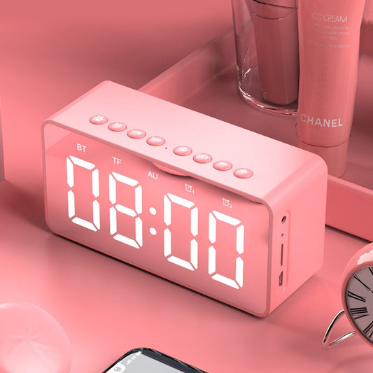 AEC BT506 Speaker with Mirror, LED Clock Display, Dual Alarm Clock, Snooze, HD Hands-free Calling, HiFi Stereo(Pink) - Desktop Speaker by AEC | Online Shopping South Africa | PMC Jewellery | Buy Now Pay Later Mobicred