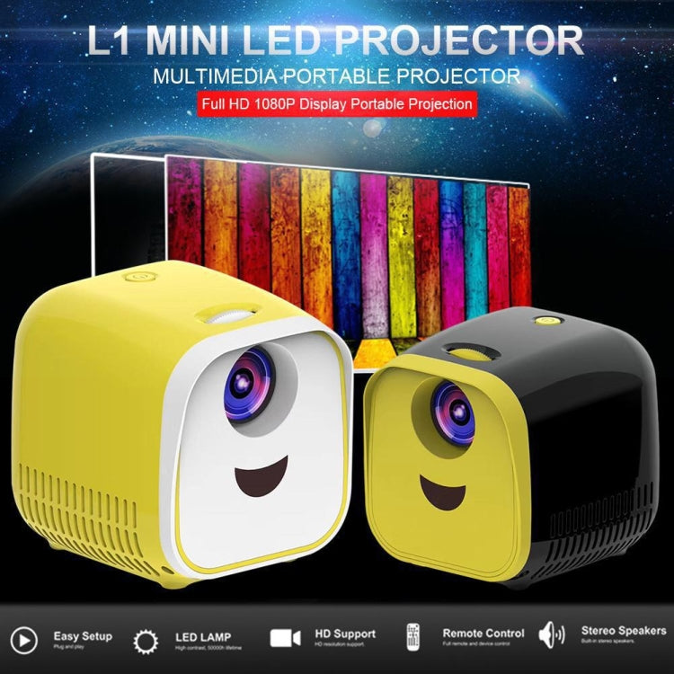 L1 Children Projector Mini Mini LED Portable Home Speaker Projector, US Plug(Black) - LED Projector by PMC Jewellery | Online Shopping South Africa | PMC Jewellery | Buy Now Pay Later Mobicred