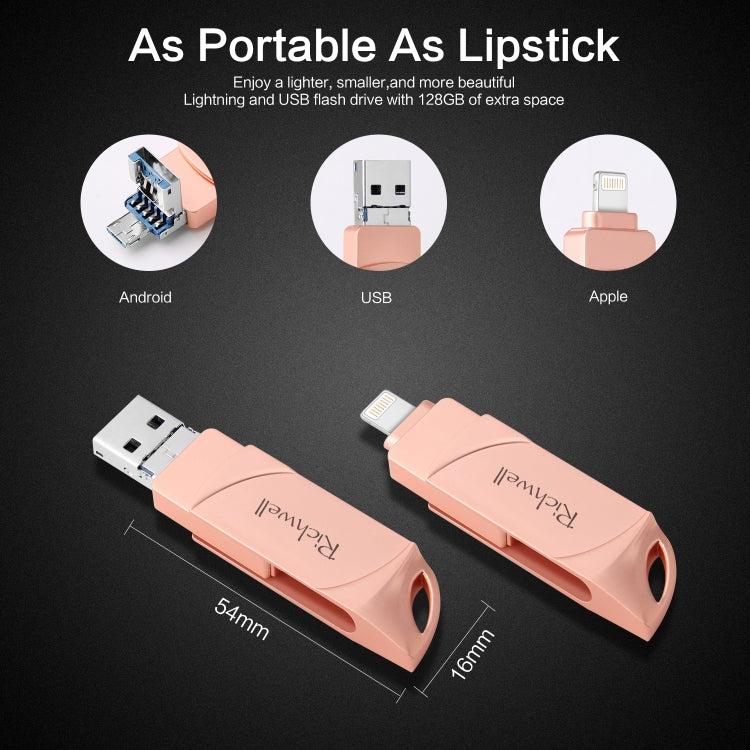 Richwell DXZ65 USB Flash Disk 32G 3 in 1 Micro USB + 8 Pin + USB 3.0 Compatible IPhone & IOS(Silver) - free shipping - PMC Jewellery - Order now!