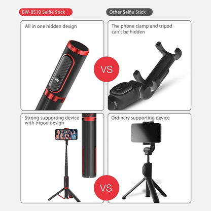 M18 Portable Selfie Stick Remote Control Mobile Phone Holder(Red) - Selfie Sticks by PMC Jewellery | Online Shopping South Africa | PMC Jewellery | Buy Now Pay Later Mobicred