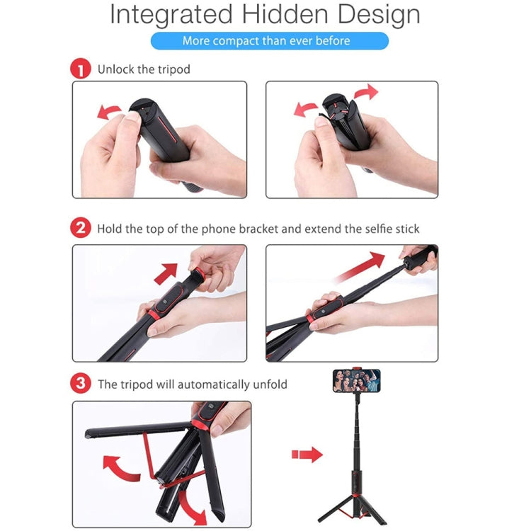 M18 Portable Selfie Stick Remote Control Mobile Phone Holder(Red) - Selfie Sticks by PMC Jewellery | Online Shopping South Africa | PMC Jewellery | Buy Now Pay Later Mobicred