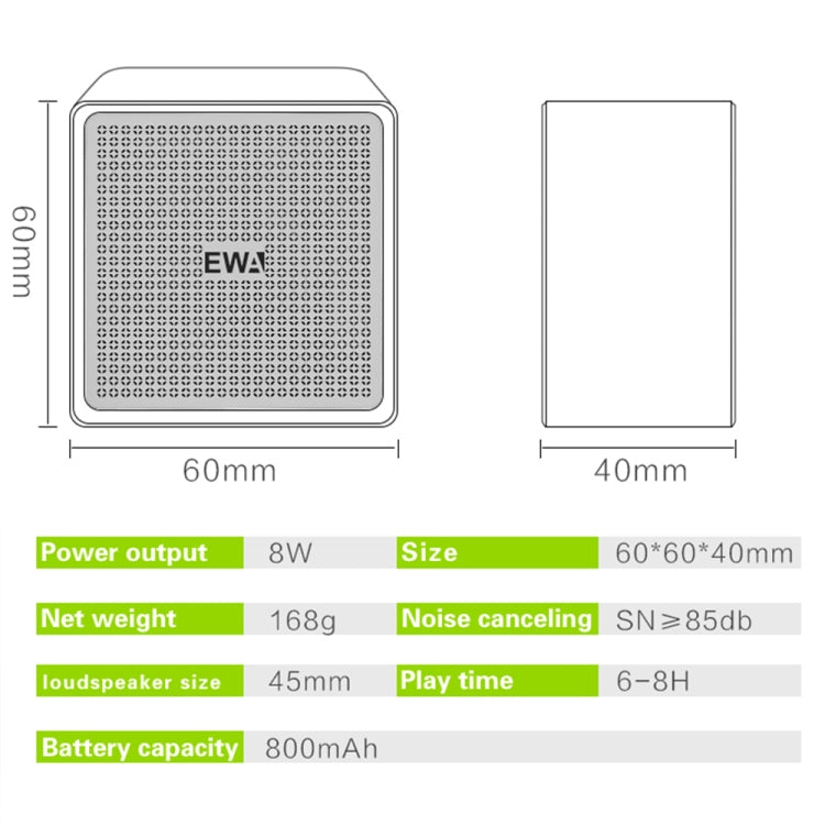 EWA A105 High Hidelity Bluetooth Speaker, Small Size High  Power Bass, TWS Bluetooth Technology Support TF(Blue) - Desktop Speaker by EWA | Online Shopping South Africa | PMC Jewellery | Buy Now Pay Later Mobicred