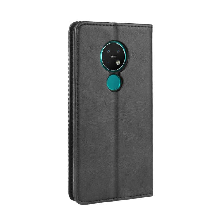 For Nokia 7.2 / Nokia 6.2 Magnetic Buckle Retro Crazy Horse Texture Horizontal Flip Leather Case , with Holder & Card Slots & Photo Frame(Black) - Nokia Cases by PMC Jewellery | Online Shopping South Africa | PMC Jewellery | Buy Now Pay Later Mobicred