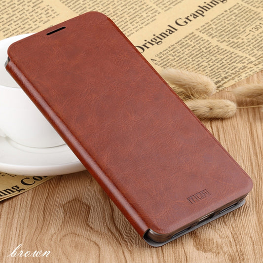 For Oneplus 6 MOFI Rui Series Classical Leather Flip Leather Case With Bracket Embedded Steel Plate All-inclusive(Brown) - OnePlus Cases by MOFI | Online Shopping South Africa | PMC Jewellery