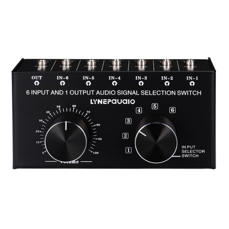 B017 6 Input 1 Output Audio Signal Selection Switcher Output Volume Adjustment Control 3.5mm Interface -  by PMC Jewellery | Online Shopping South Africa | PMC Jewellery | Buy Now Pay Later Mobicred