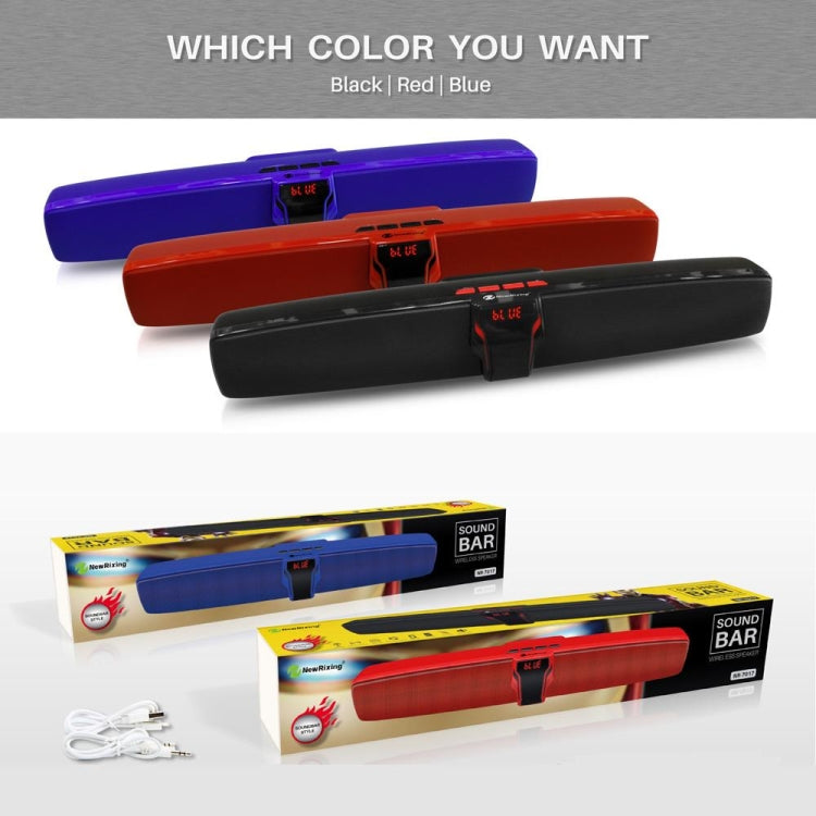 New Rixing NR7017 TWS Portable 10W Stereo Surround Soundbar Bluetooth Speaker with Microphone(Red) - Desktop Speaker by NewRixing | Online Shopping South Africa | PMC Jewellery | Buy Now Pay Later Mobicred