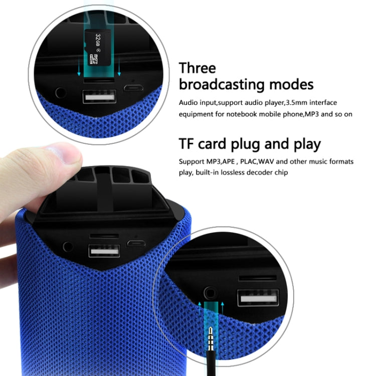 T&G TG113 Portable Bluetooth Speakers Waterproof Stereo Outdoor Loudspeaker MP3 Bass Sound Box with FM Radio(Blue) - Desktop Speaker by T&G | Online Shopping South Africa | PMC Jewellery | Buy Now Pay Later Mobicred