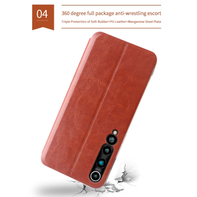 For Xiaomi Mi 10 MOFI Rui Series Classical Leather Embedded Steel Plate All-inclusive Horizontal Flip PU Leather Case(Red) - Xiaomi Cases by MOFI | Online Shopping South Africa | PMC Jewellery