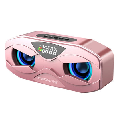 M5 Cool Owl Design Bluetooth Speaker LED Flash Wireless Loudspeaker FM Radio Alarm TF Card(Rose Gold) - Desktop Speaker by PMC Jewellery | Online Shopping South Africa | PMC Jewellery | Buy Now Pay Later Mobicred