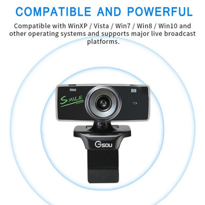 Gsou B18S HD Webcam Built-in Microphone Smart Web Camera USB Streaming Live Camera With Noise Cancellation - HD Camera by Gsou | Online Shopping South Africa | PMC Jewellery | Buy Now Pay Later Mobicred