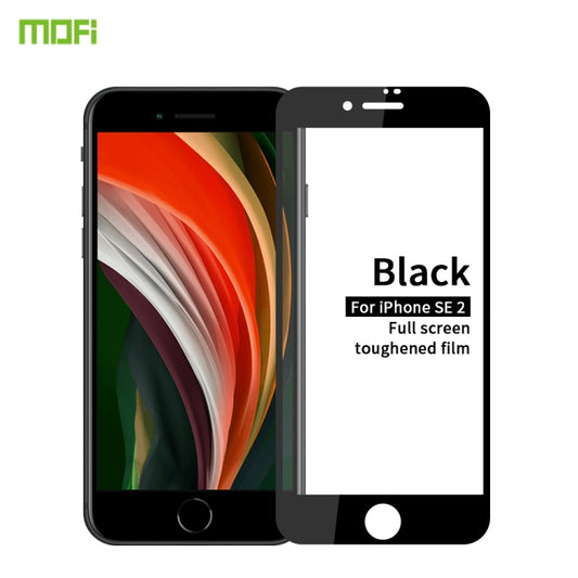 For iPhone SE 2020 MOFI 9H 2.5D Full Screen Tempered Glass Film(Black) - iPhone SE 2022 / 2020 Tempered Glass by MOFI | Online Shopping South Africa | PMC Jewellery