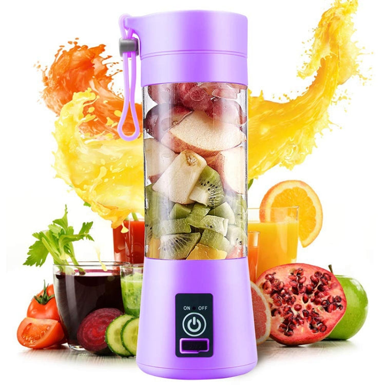 USB Rechargeable Electric Automatic Vegetable Fruit Citrus Orange Juice Maker Cup Mixer Bottle (380ML)(2 Blades Purple) - free shipping - PMC TechLife - Order now!