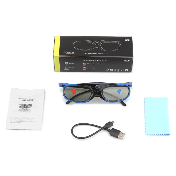 Universal Battery DLP Active Shutter 3D Glasses 96-144Hz For XGIMI Optoma Acer Viewsonic Home Theater Projector 3D TV - VR Headset by PMC TechLife | Online Shopping South Africa | PMC TechLife | Buy Now Pay Later Mobicred
