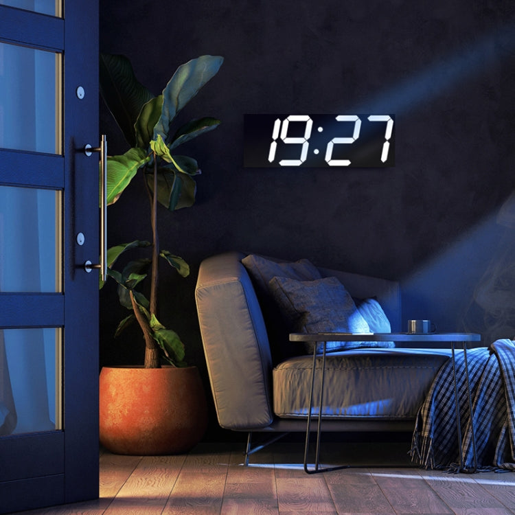 Creative Wall Clock Alarm Clock Simple Remote Control Perpetual Calendar Electronic Clock US Plug, Style:Single-sided Remote Control(White Font) - Wall Clock by PMc TechLife | Online Shopping South Africa | PMc TechLife | Buy Now Pay Later Mobicred