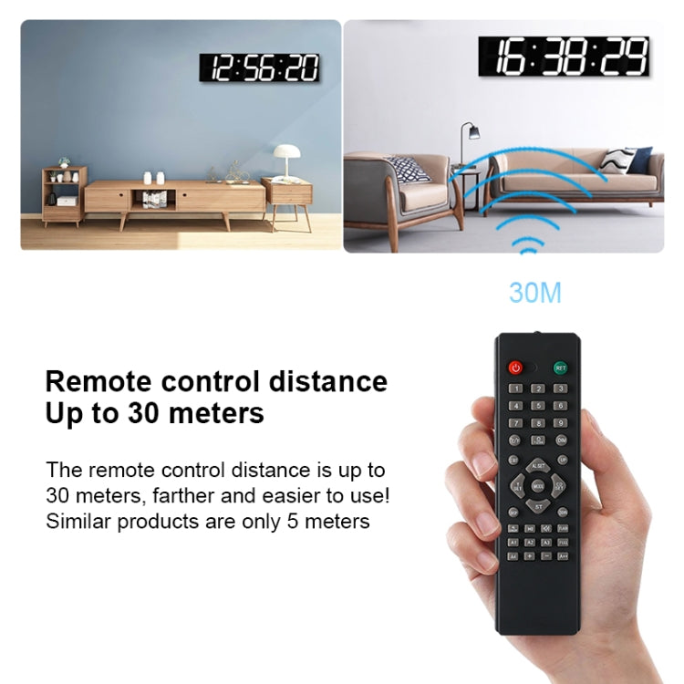 Multifunctional LED Wall Clock Creative Digital Clock, Style:Sealed Box Remote Control(Red Font) - free shipping - PMc TechLife - Order now!