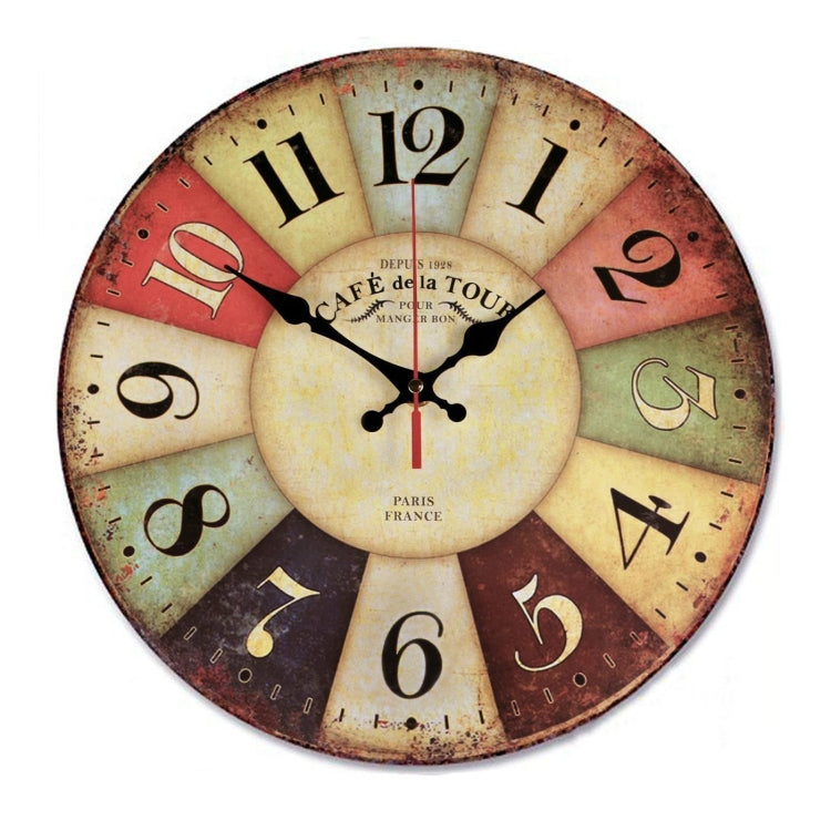 Vintage Wooden MDF Hanging Clock Mute Quartz Clock Living Room Wall Clock(86) - Wall Clock by PMc TechLife | Online Shopping South Africa | PMc TechLife | Buy Now Pay Later Mobicred