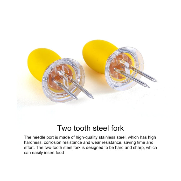 5 Pairs Outdoor BBQ Stainless Steel Corn Fork Fruit Fork Corn Device(Orange) - free shipping - PMC TechLife - Order now!