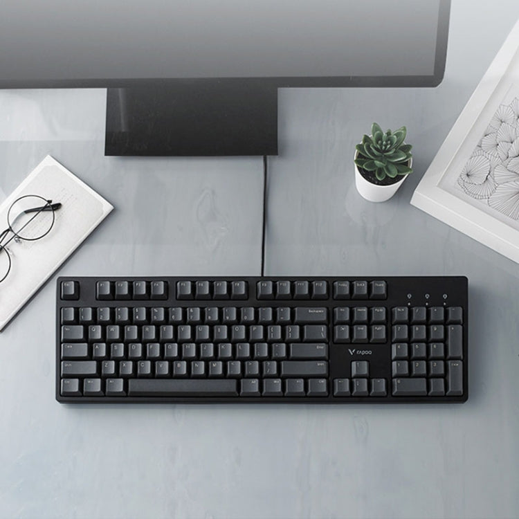 Rapoo V860 Desktop Wired Gaming Mechanical Keyboard, Specifications:87 Keys(Green Shaft) - free shipping - PMC Jewellery - Order now!