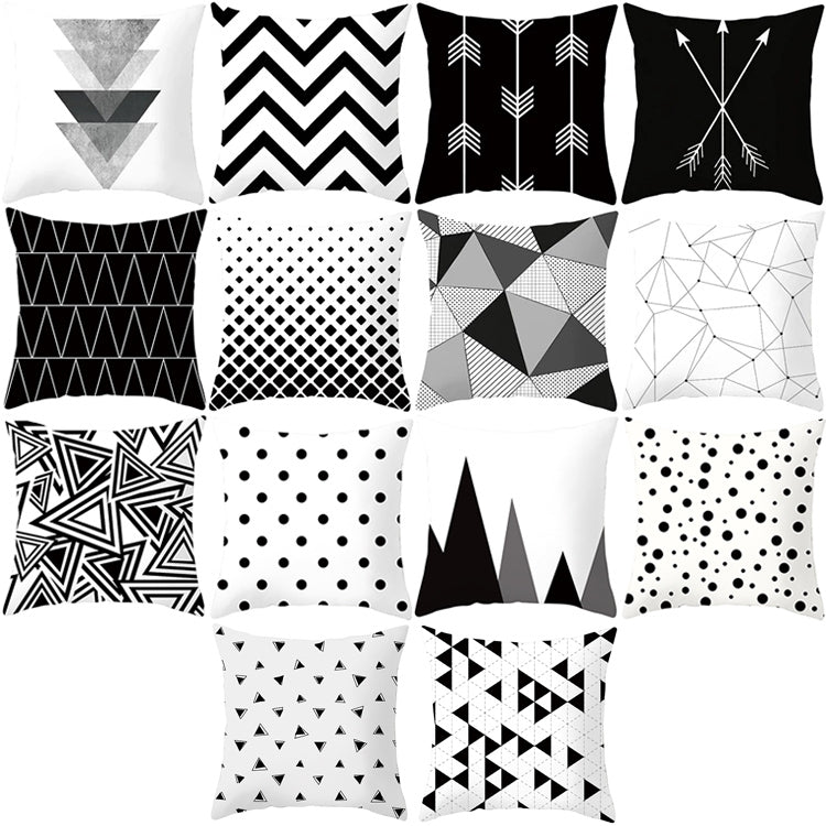 2 PCS Black and White Simple and Modern Geometric Abstract Decorative Pillowcases Polyester Throw Pillow Case(21) - Cushions & Pillows by PMC Jewellery | Online Shopping South Africa | PMC Jewellery