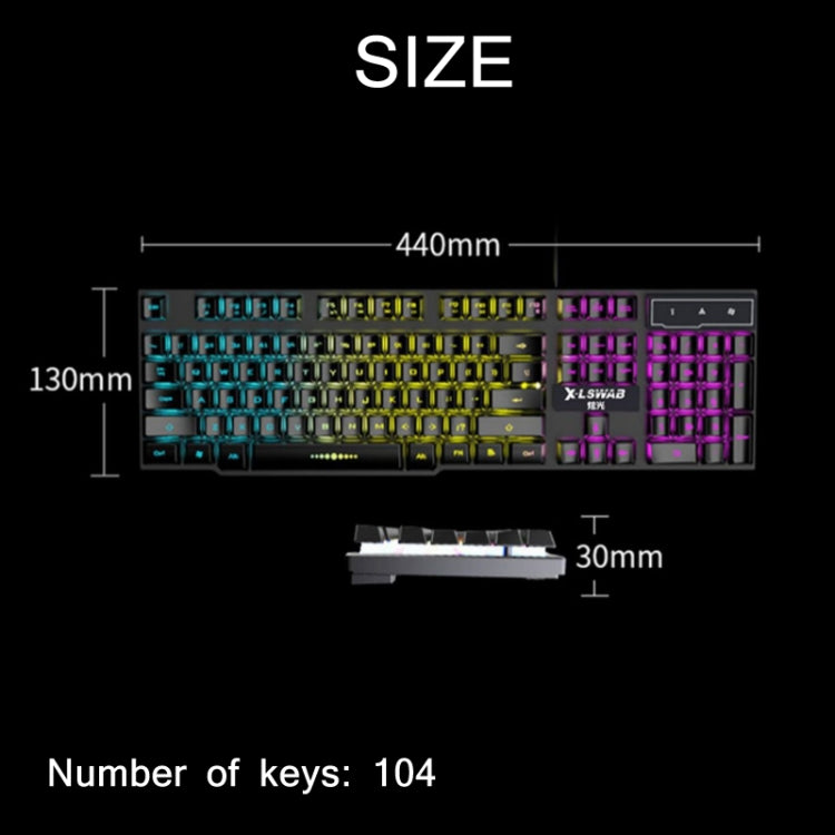 X-L SWAB GX50 Computer Manipulator Feel Wired Keyboard, Colour:White Mixed Light - Wired Keyboard by X-L SWAB | Online Shopping South Africa | PMC Jewellery | Buy Now Pay Later Mobicred