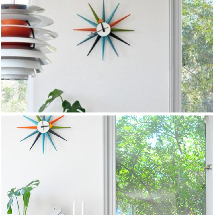 48cm Simple Modern Sun Clock Creative Home Accessories Wall Clock(Black Pole) - Wall Clock by PMc TechLife | Online Shopping South Africa | PMc TechLife | Buy Now Pay Later Mobicred