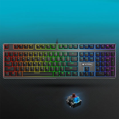 Rapoo V700RGB 104 Keys USB Wired Game Computer without Punching Mechanical Keyboard(Tea Shaft) - Wired Keyboard by Rapoo | Online Shopping South Africa | PMC Jewellery | Buy Now Pay Later Mobicred