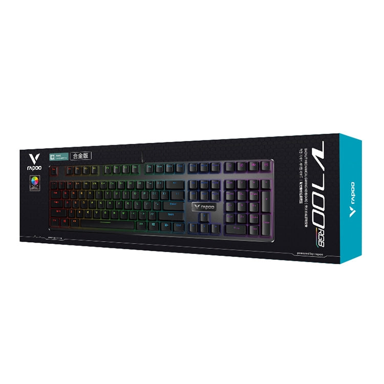 Rapoo V700RGB 104 Keys USB Wired Game Computer without Punching Mechanical Keyboard(Tea Shaft) - Wired Keyboard by Rapoo | Online Shopping South Africa | PMC Jewellery | Buy Now Pay Later Mobicred