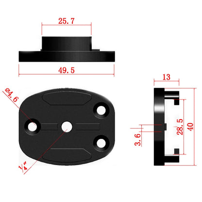 4 Holes Aluminum Quick Release Tripod Mount Base For Sports Camera, Color: Black Embedded Nut - Helmet Mount by PMC Jewellery | Online Shopping South Africa | PMC Jewellery | Buy Now Pay Later Mobicred