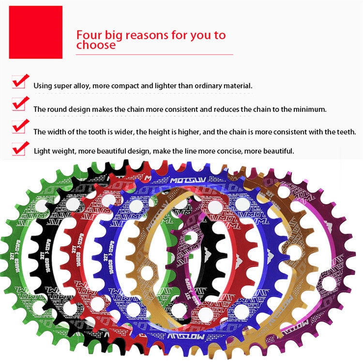 MOTSUV Narrow Wide Chainring MTB  Bicycle 104BCD Tooth Plate Parts(Red) - free shipping - PMC TechLife - Order now!