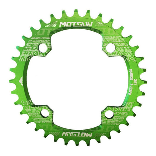 MOTSUV Narrow Wide Chainring MTB  Bicycle 104BCD Tooth Plate Parts(Green) - Bicycle Brake Parts by MOTSUV | Online Shopping South Africa | PMC Jewellery | Buy Now Pay Later Mobicred