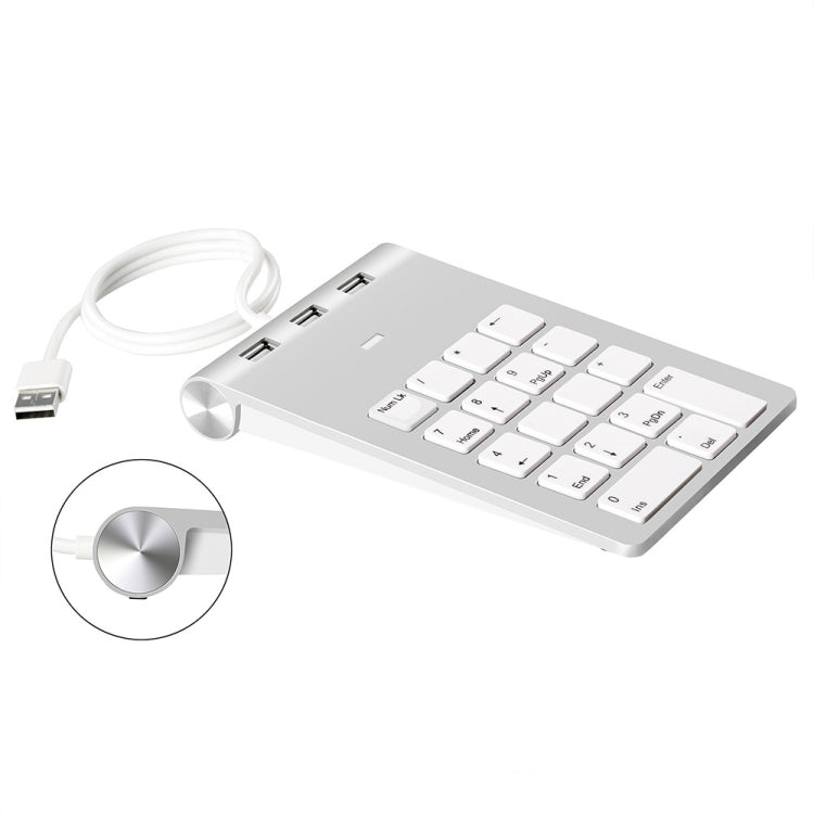 18 Keys USB 2.0 Financial Numeric Keypad Multifunctional HUB Card Reader(Silver Gray) - Wired Keyboard by PMC Jewellery | Online Shopping South Africa | PMC Jewellery | Buy Now Pay Later Mobicred