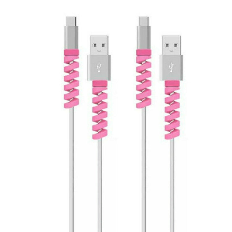 Spiral Style Silicone Data Cable Protective Cover Anti-wire Break Winder(Pink) - Cable Organizer by PMC Jewellery | Online Shopping South Africa | PMC Jewellery | Buy Now Pay Later Mobicred