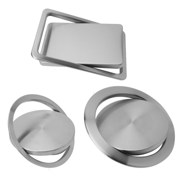 Embedded Type Stainless Steel Swing Cover Flip Kitchen Countertop Trash Can Lid  Cap, Size:Round Drawing 20cm Diameter(Silver) - free shipping - PMC TechLife - Order now!