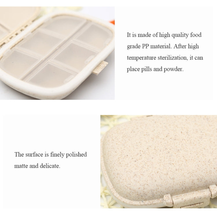 3 PCS 8-Grid Double-layer Portable Mini Straw Pill Storage Box(Wheat Green) - free shipping - PMC TechLife - Order now!
