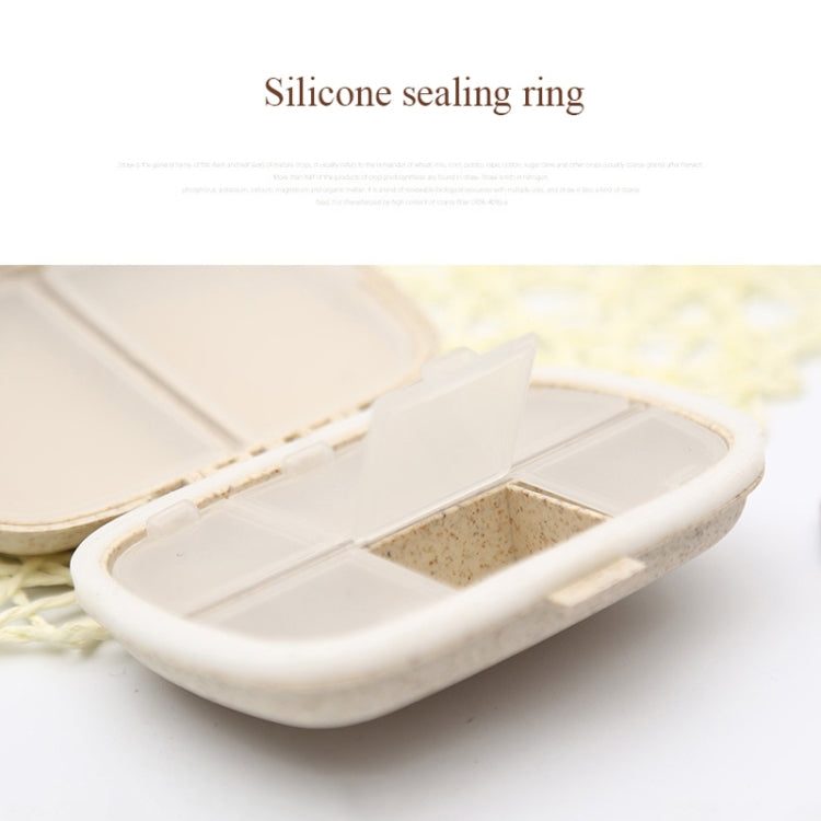 3 PCS 8-Grid Double-layer Portable Mini Straw Pill Storage Box(Wheat Blue) - free shipping - PMC TechLife - Order now!