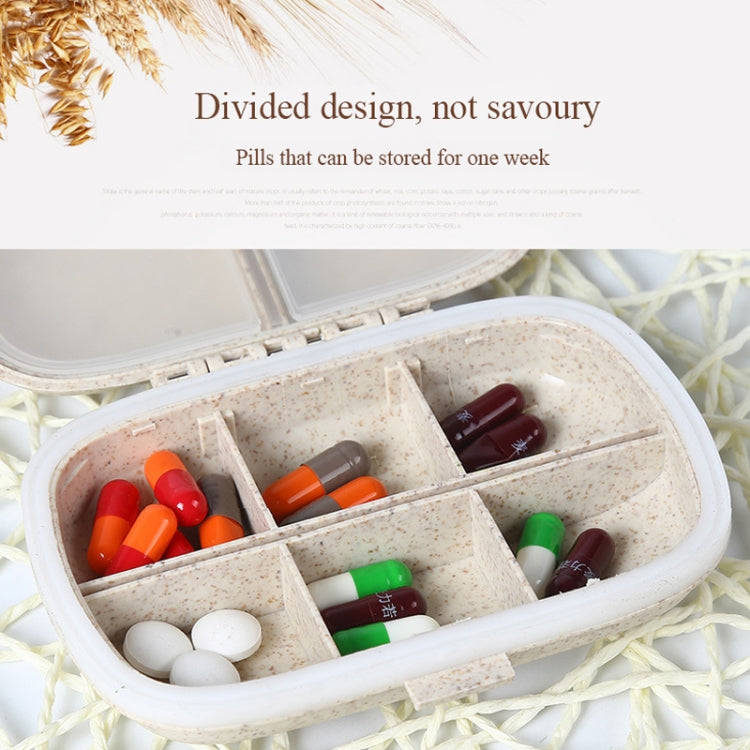 3 PCS 8-Grid Double-layer Portable Mini Straw Pill Storage Box(Wheat Beige) - free shipping - PMC TechLife - Order now!