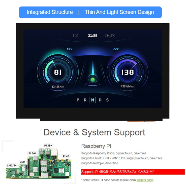 Waveshare 5 Inch DSI Display, 800 �� 480 Pixel, IPS Display Panel, Style:Touch Display - free shipping - PMC TechLife - Order now!