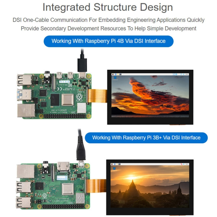 Waveshare 5 Inch DSI Display, 800 �� 480 Pixel, IPS Display Panel, Style:Touch Display - free shipping - PMC TechLife - Order now!