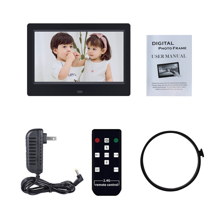 DPF-706-2.4G 7 inch Digital Photo Frame LED Wall Mounted Advertising Machine, Plug:UK Plug(Black) - free shipping - PMC TechLife - Order now!