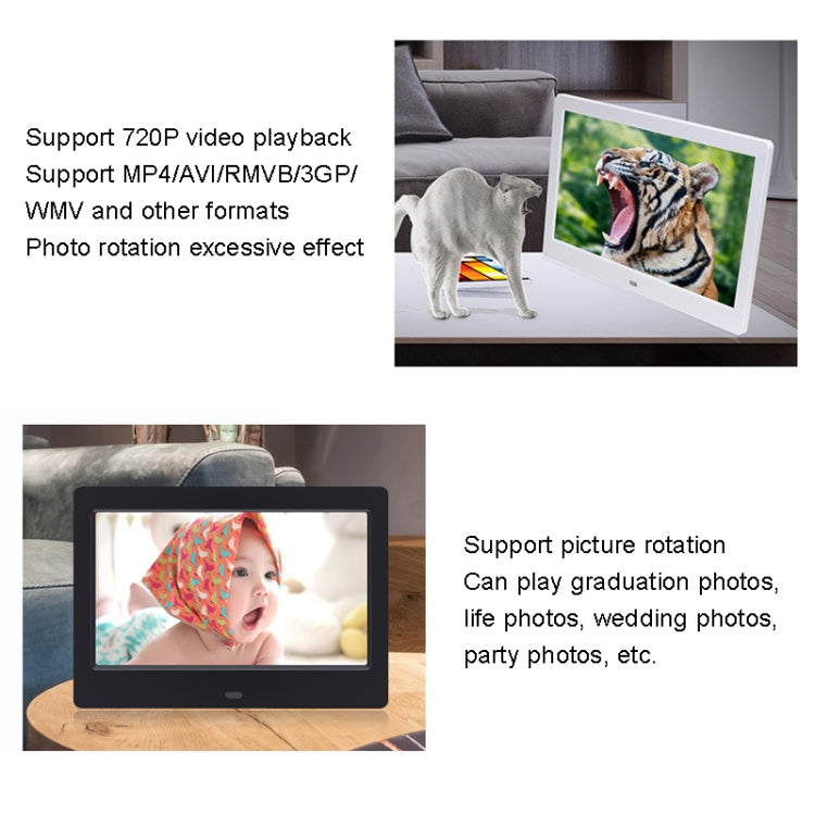 DPF-706-2.4G 7 inch Digital Photo Frame LED Wall Mounted Advertising Machine, Plug:UK Plug(Black) - free shipping - PMC TechLife - Order now!