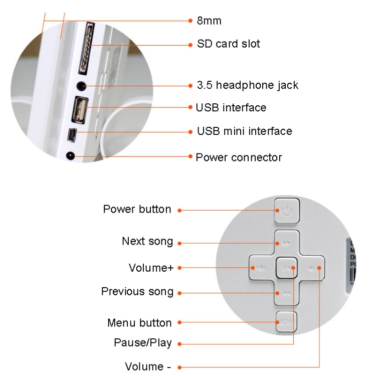 DPF-106 10.1 inch Digital Photo Frame LED Video Advertising Machine, Plug:EU Plug(White) - 11 inch Below by PMC Jewellery | Online Shopping South Africa | PMC Jewellery | Buy Now Pay Later Mobicred