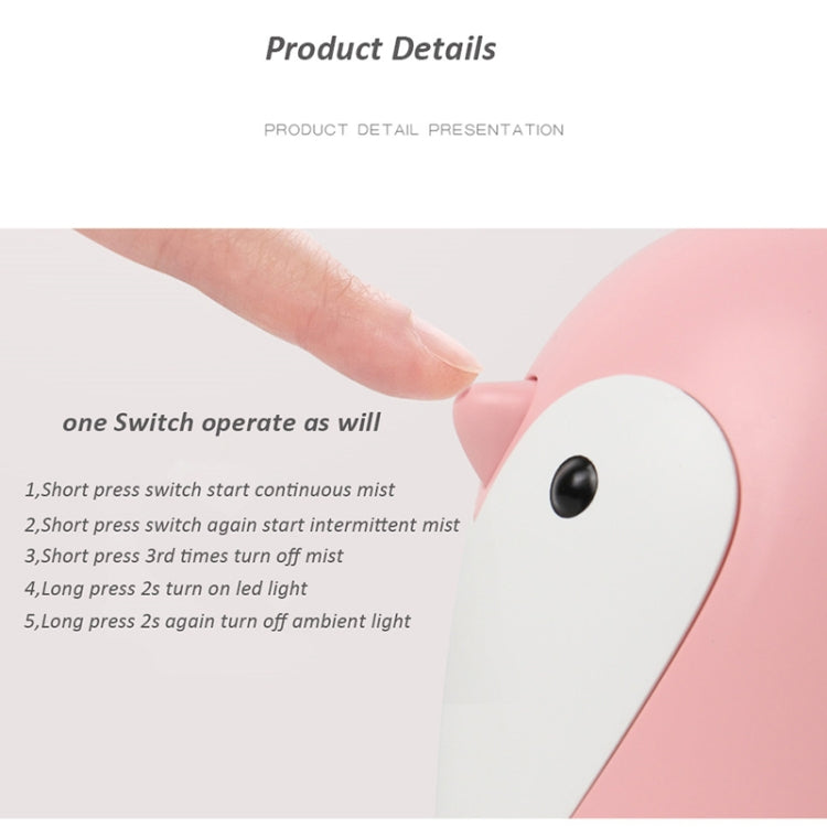 220ml Aroma Humidifier Cute Penguin USB Air Diffuser Home Office Car Mist Maker Air Purifier(Pink) - Air Purifiers & Accessories by PMC Jewellery | Online Shopping South Africa | PMC Jewellery | Buy Now Pay Later Mobicred