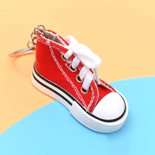 2 PCS Mini Simulation Canvas Shoes Sneaker Keychain Pendant(Red) - Key Rings by PMC Jewellery | Online Shopping South Africa | PMC Jewellery