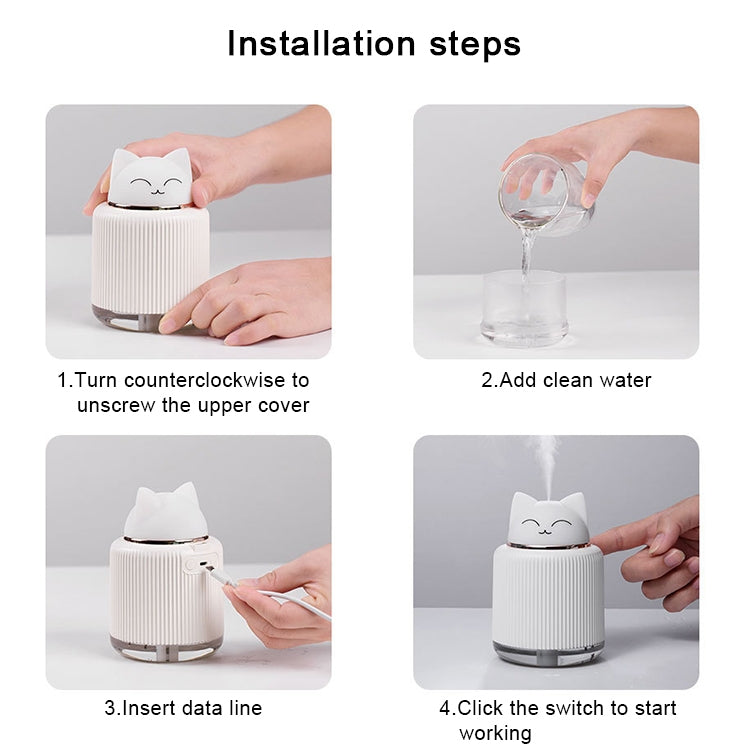 Light Pet Humidifier USB Night Light Home Bedside Lamp Sleep Mute Energy-saving Lamp(Pink Rabbit) - free shipping - PMC TechLife - Order now!